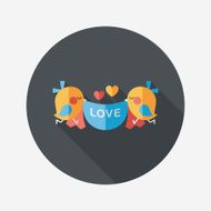 wedding bird flat icon with long shadow eps10 N76