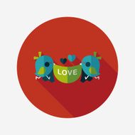 wedding bird flat icon with long shadow eps10 N79