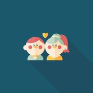 wedding couple flat icon with long shadow eps10 N170