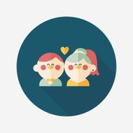 wedding couple flat icon with long shadow eps10 N171