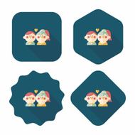 wedding couple flat icon with long shadow eps10 N172