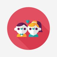 wedding couple flat icon with long shadow eps10 N174