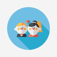 wedding couple flat icon with long shadow eps10 N177