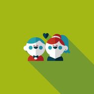 wedding couple flat icon with long shadow eps10 N178