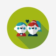 wedding couple flat icon with long shadow eps10 N179