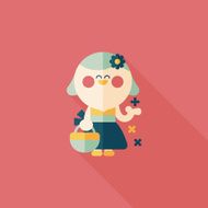wedding flower girl flat icon with long shadow eps10 N24