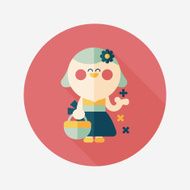 wedding flower girl flat icon with long shadow eps10 N25