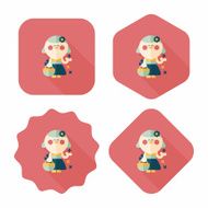 wedding flower girl flat icon with long shadow eps10 N26