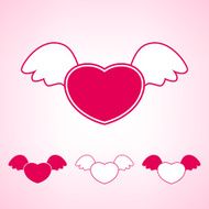 Heart with wings vector illustration
