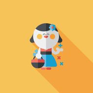 wedding flower girl flat icon with long shadow eps10 N30