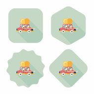 wedding car flat icon with long shadow eps10 N48