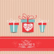valentines day card with gifts