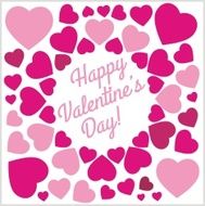 Pink Hearts - Valentines day vintage lettering background Vector