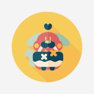 wedding flower dog flat icon with long shadow eps10 N7