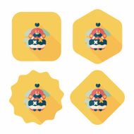wedding flower dog flat icon with long shadow eps10 N8