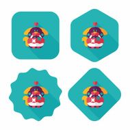 wedding flower dog flat icon with long shadow eps10 N11