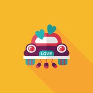 wedding car flat icon with long shadow eps10 N57