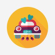wedding car flat icon with long shadow eps10 N58