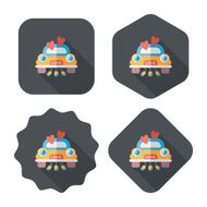 wedding car flat icon with long shadow eps10 N62