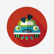wedding car flat icon with long shadow eps10 N64
