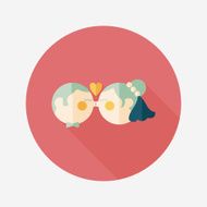 wedding couple flat icon with long shadow eps10 N193