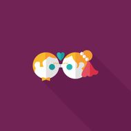 wedding couple flat icon with long shadow eps10 N195