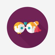 wedding couple flat icon with long shadow eps10 N196