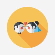 wedding couple flat icon with long shadow eps10 N198