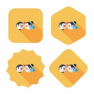 wedding couple flat icon with long shadow eps10 N199