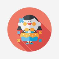wedding flower girl flat icon with long shadow eps10 N43