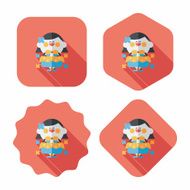 wedding flower girl flat icon with long shadow eps10 N44