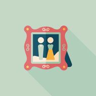 wedding photo flat icon with long shadow eps10 N39