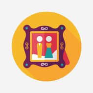 wedding photo flat icon with long shadow eps10 N43
