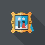 wedding photo flat icon with long shadow eps10 N45