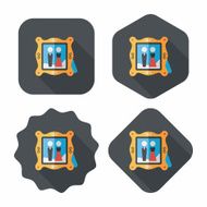 wedding photo flat icon with long shadow eps10 N47