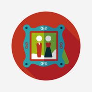 wedding photo flat icon with long shadow eps10 N49
