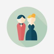 wedding couple flat icon with long shadow eps10 N203
