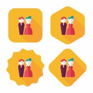 wedding couple flat icon with long shadow eps10 N207
