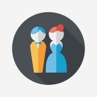 wedding couple flat icon with long shadow eps10 N209