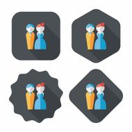 wedding couple flat icon with long shadow eps10 N210