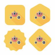 wedding carriage flat icon with long shadow eps10 N15