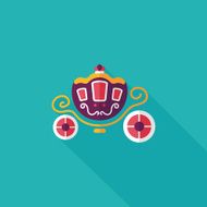 wedding carriage flat icon with long shadow eps10 N16