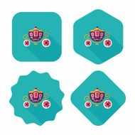 wedding carriage flat icon with long shadow eps10 N18