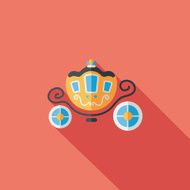 wedding carriage flat icon with long shadow eps10 N19