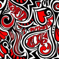 Love Valentine seamless pattern N4