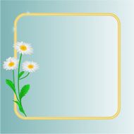Daisy spring flower blue background space for text vector