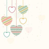 Hanging hearts for Valentine&#039;s Day celebration