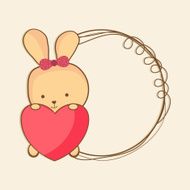 Happy Valentine&#039;s Day celebration with blank frame