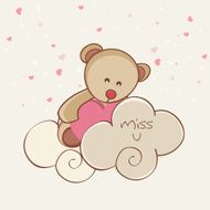 Happy Valentine&#039;s Day celebration with cute teddy
