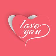 Paper cutout valentine heart with text